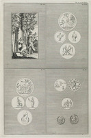 KG 11982
<br/>
Griekenland: Man en vrouw in devotie bij een tempel, ontwerpen voor medaillons of penningen.
<br/>
<em>Picart, Bernard (1673-1733) - attr.</em>